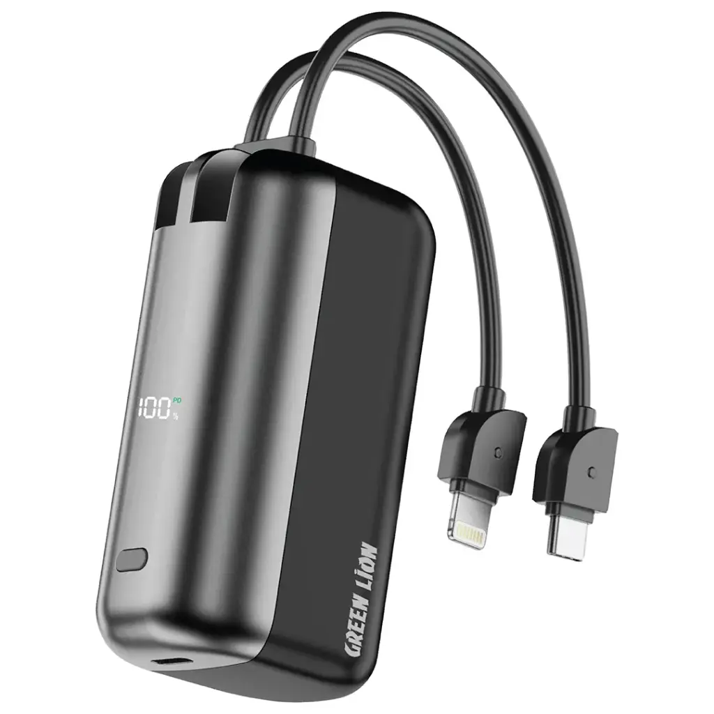 Green Lion Monza 10000mAh Power Bank - Black