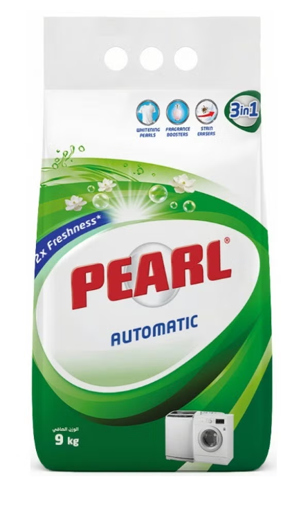 Pearl Laundry Detergent Powder Low Foam Original 9kg Promo Pack Bag Whitening Pearls Stain Erasers for Automatic Machine 9 Kg