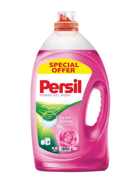Persil Power Gel Liquid Laundry Detergent With Deep Clean Plus Technology For Perfect Cleanliness And Long-Lasting Freshness Rose