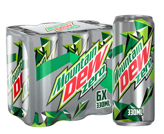 Mountain Dew Zero Sugar Carbonated Soft Drink Can