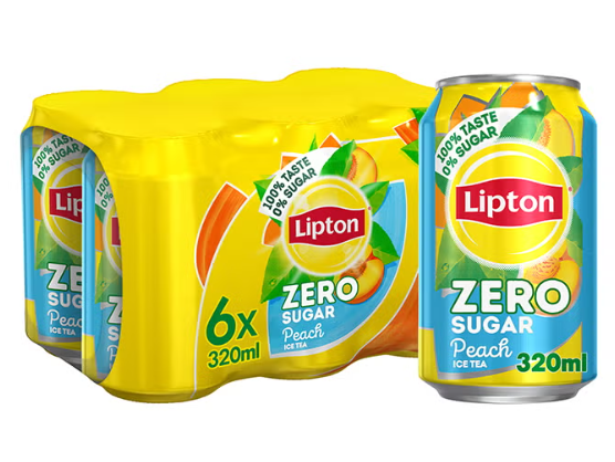 Zero Sugar, Peach Iced Tea 320ml Pack of 6
