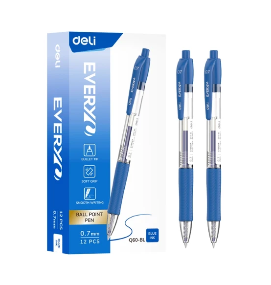 Retractable Smooth Ball Point Pen 0.7mm (1X12)