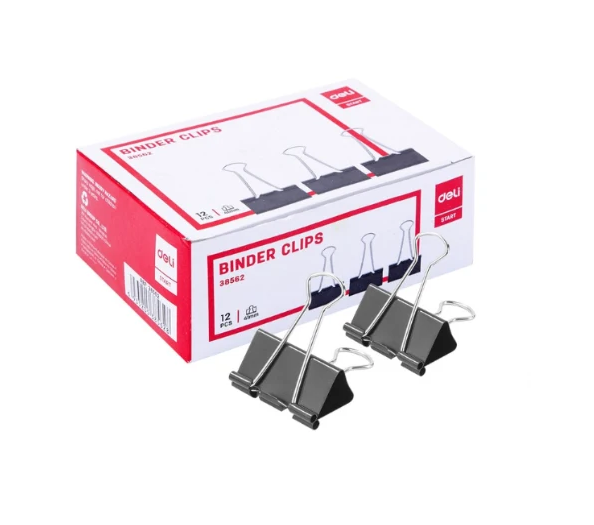 Black Binder Clips 41mm (1X12)