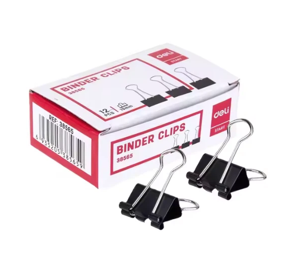 Black Binder Clips 19mm (1X12)
