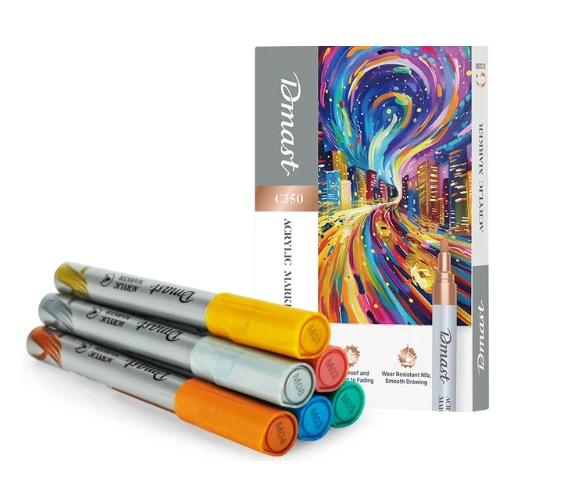 Dmast Acrylic Marker Bullet Tip 2mm 6 Color