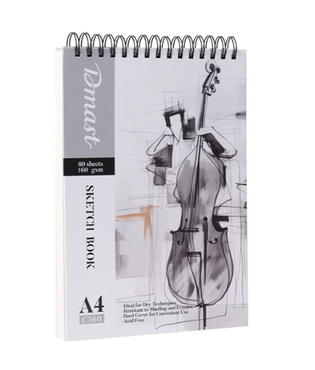 Dmast A4 Spiral Sketch Book 60 Sheets 160gsm (Horizontal)