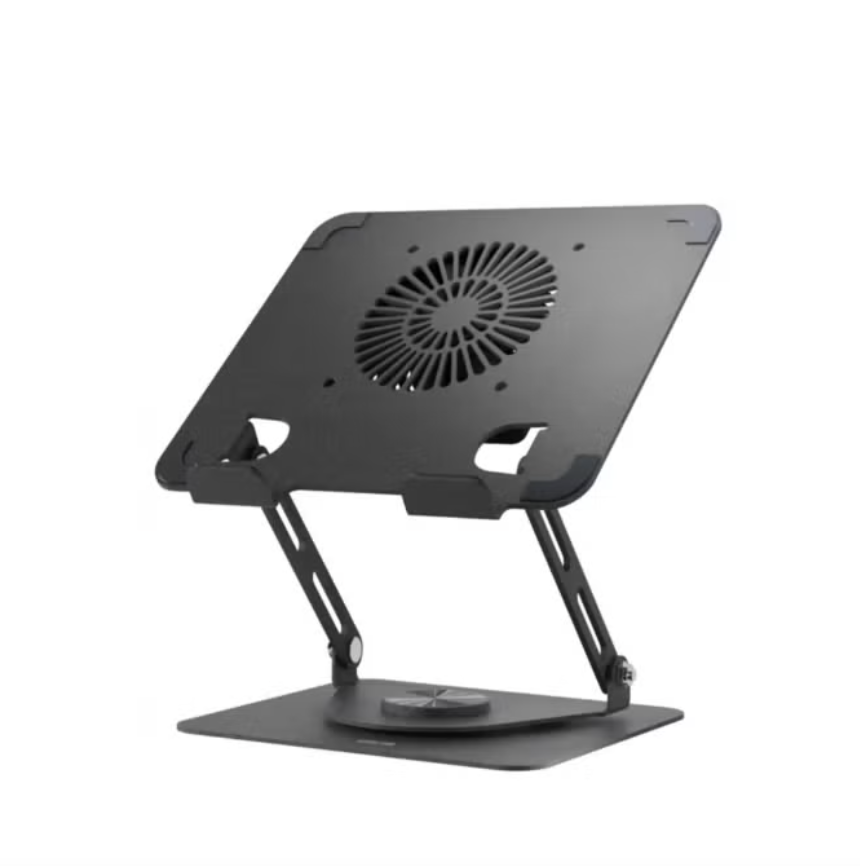 Adjustable Laptop Stand with Cooling Fan, 8kg Weight Capacity, Widely Compatible Design to Fit Various Laptop Sizes - Black