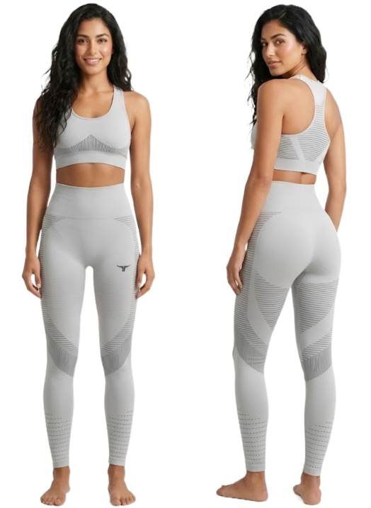 SpinFit High Waist Hollow Leggings - Light Grey - L