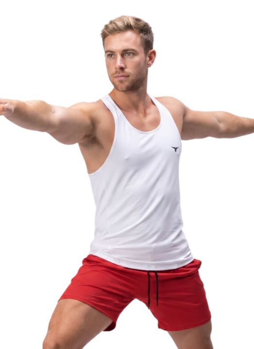 MuscleHustle Mens Tank Top - White - XL