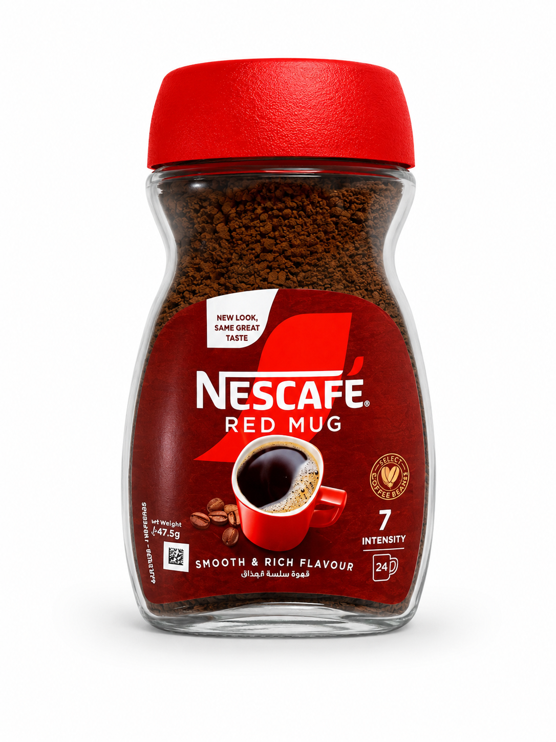 NESCAFÉ Red Mug Instant Coffee 47.5g – Smooth & Rich Flavour, Intensity 7, Selected Coffee Beans, Rich Aroma, Soluble Coffee Granules, Approx. 24 Cups