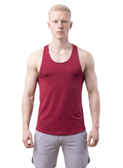 MuscleHustle Mens Tank Top - Red - S