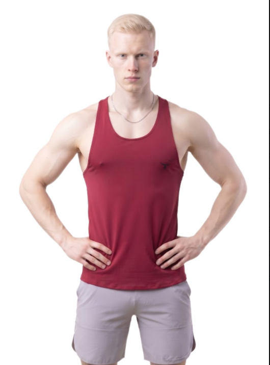 MuscleHustle Mens Tank Top - Red - M