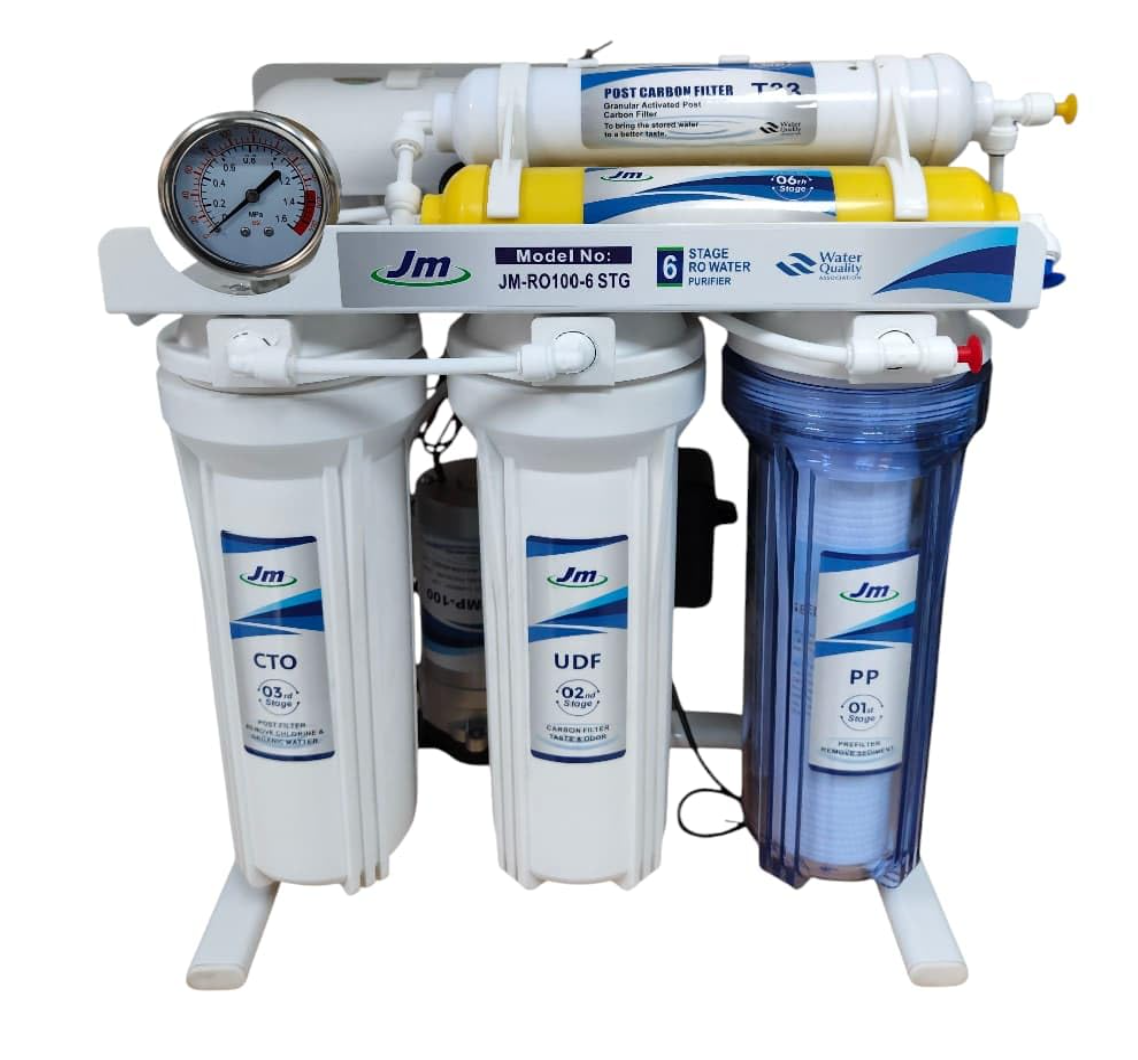 6 Stage 100 GPD Reverse Osmosis Water Filtration System with Sediment Carbon Membrane and Mineral Filters