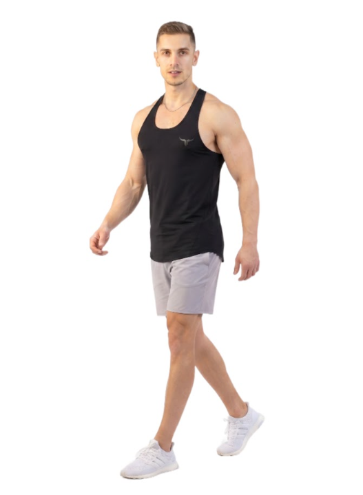 MuscleHustle Mens Tank Top - Black - M