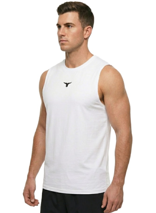 LiftRift Sleeveless Mens T-Shirt - White - L