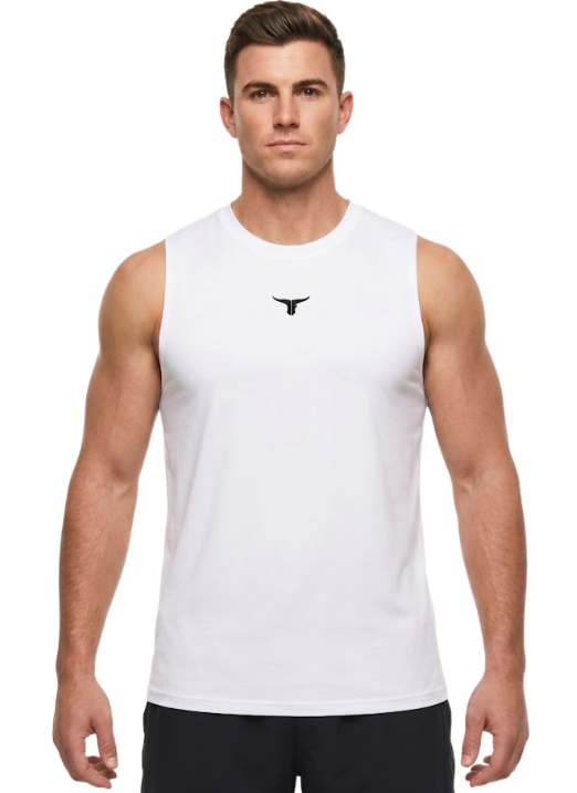 LiftRift Sleeveless Mens T-Shirt - White - M