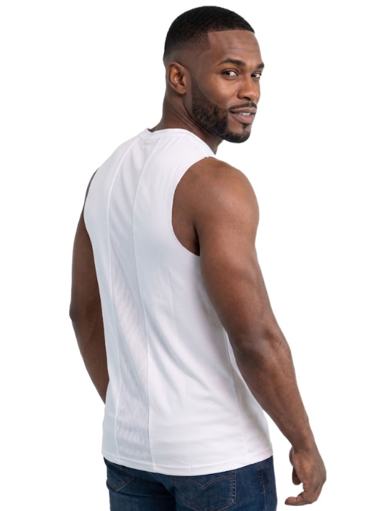 LiftRift Sleeveless Mens T-Shirt - White - S