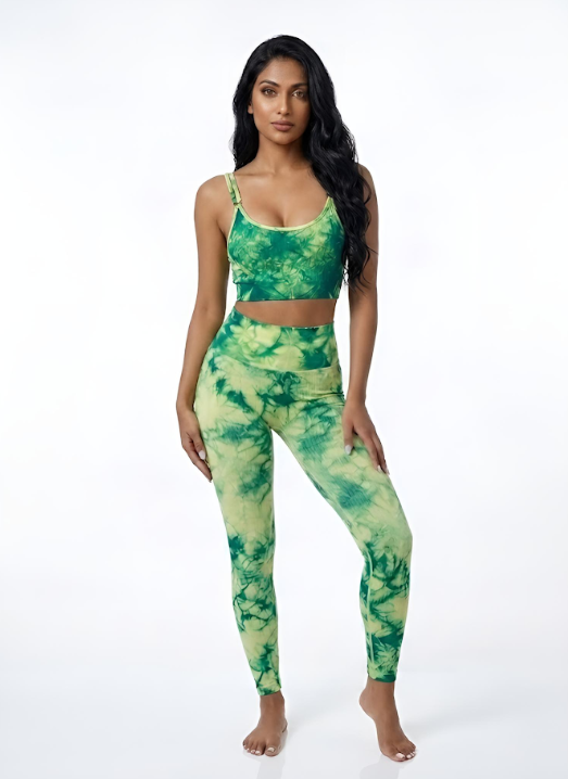 FunkyHues Performance-Stride Fitness Leggings - Green - M