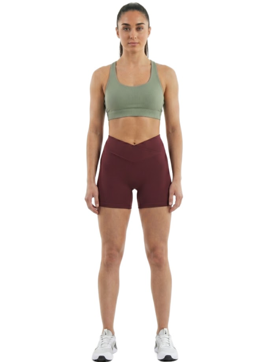 BraveBod Cross Waist V Cut شورت - عنابي - L