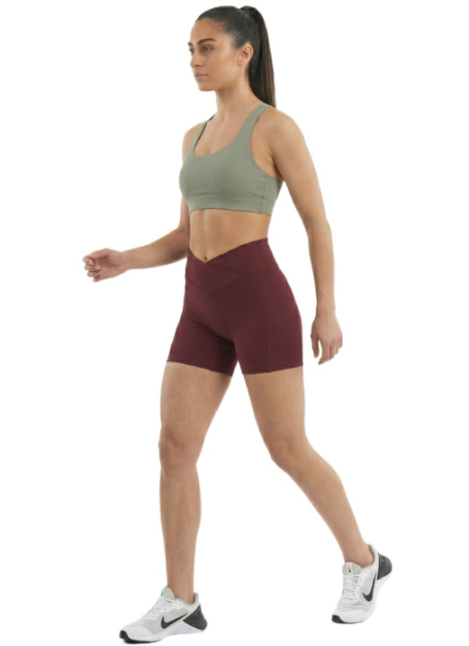 BraveBod Cross Waist V Cut شورت - عنابي - M
