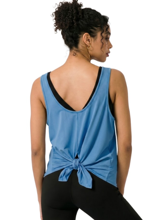 BreezyBack Tie back تانك توب - أزرق - M