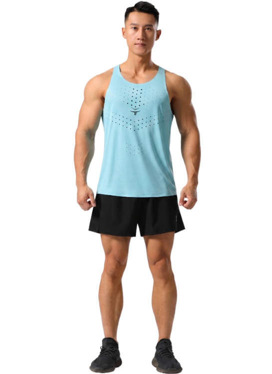 AgileAura Activewear Men's تانك توب - أزرق - L